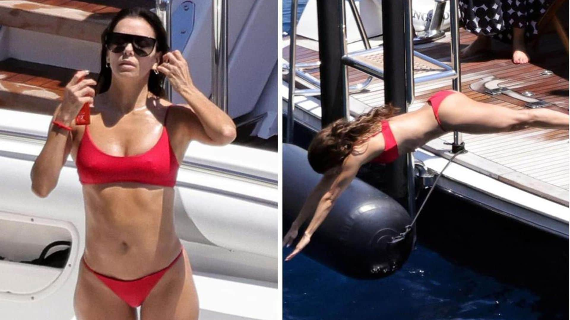 Eva Longoria stuns in a red bikini while vacationing in Capri