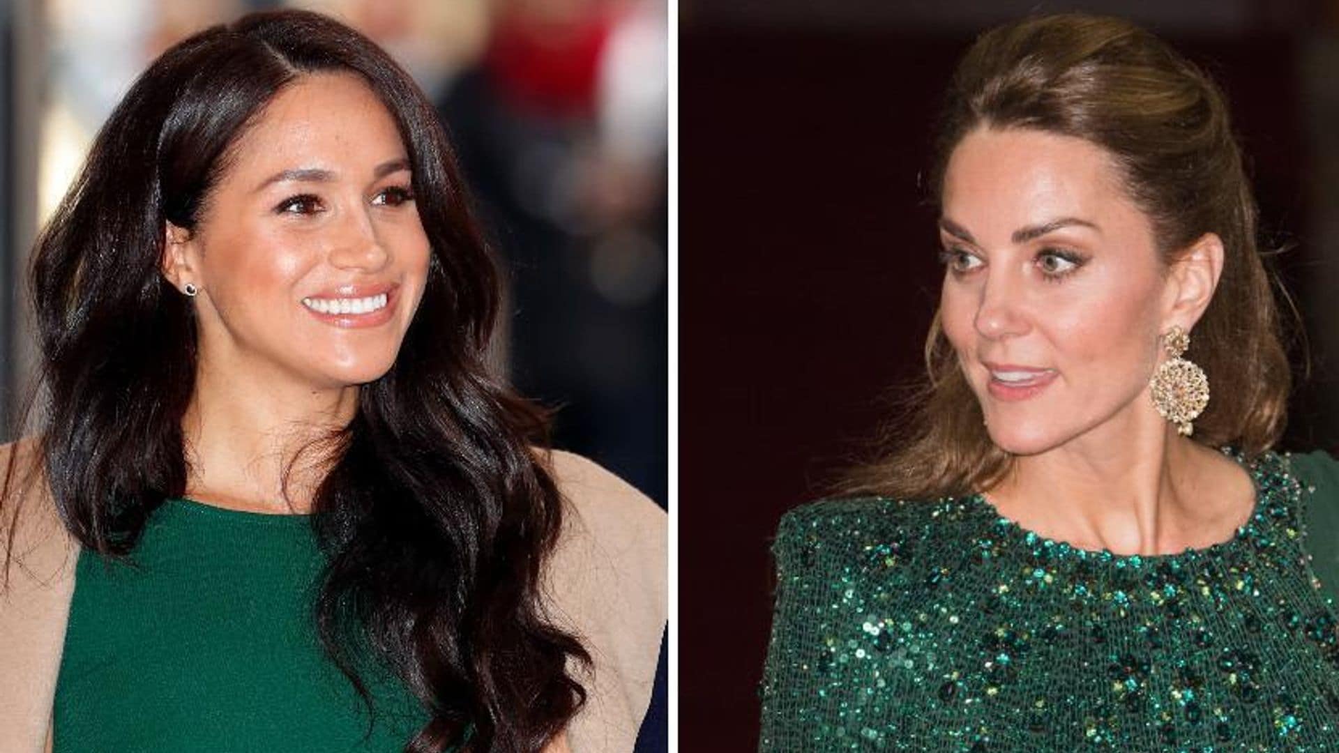 Meghan Markle and Kate Middleton twinning in green