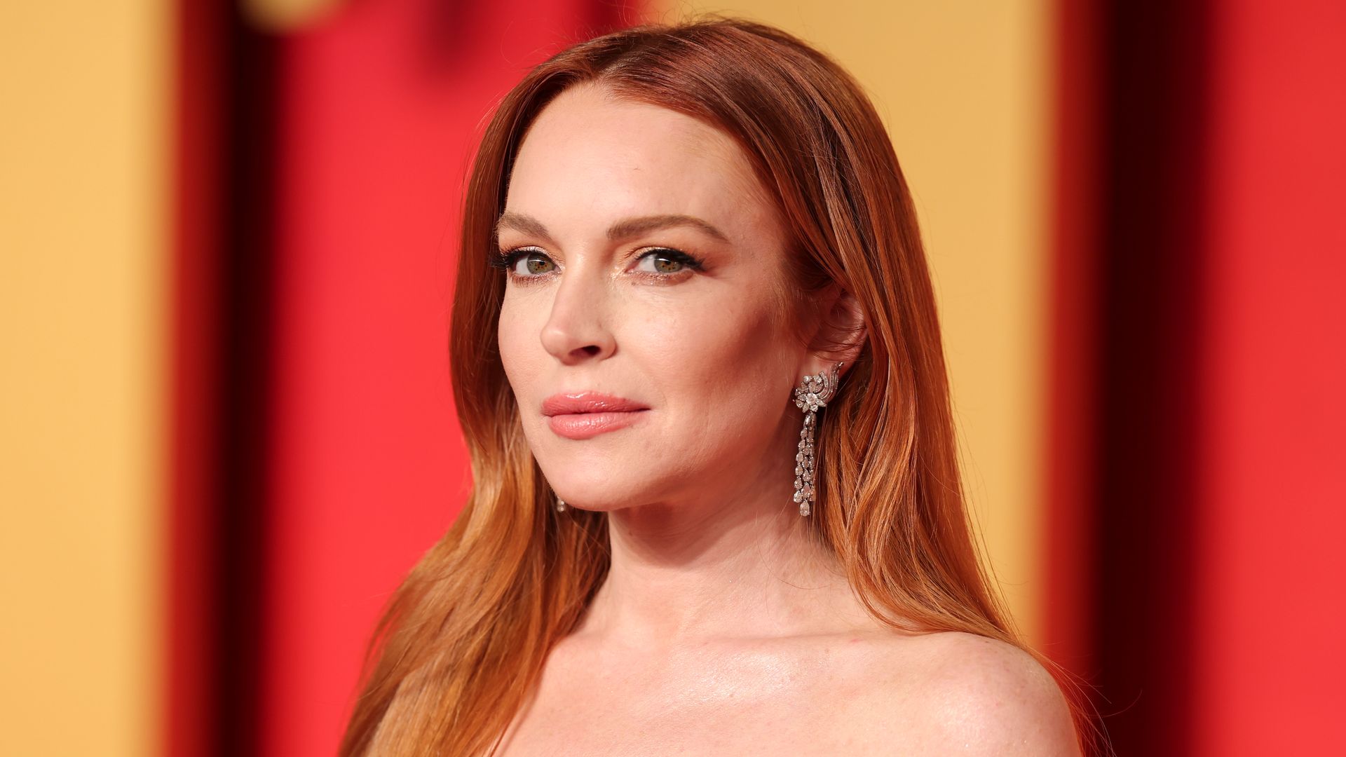 Lindsay Lohan at this year's Vanity Fair Oscar Party