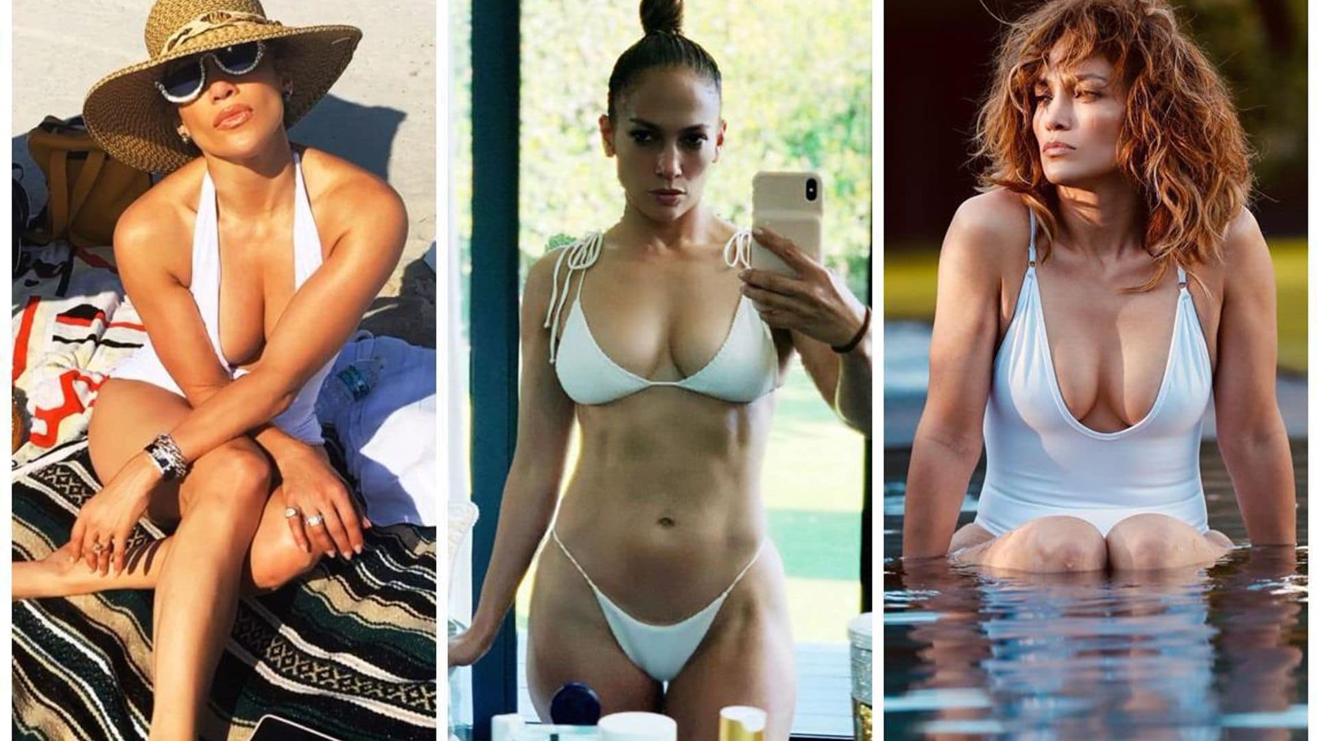 Jennifer Lopez shows off her assets in white bathing suits — shop the looks!