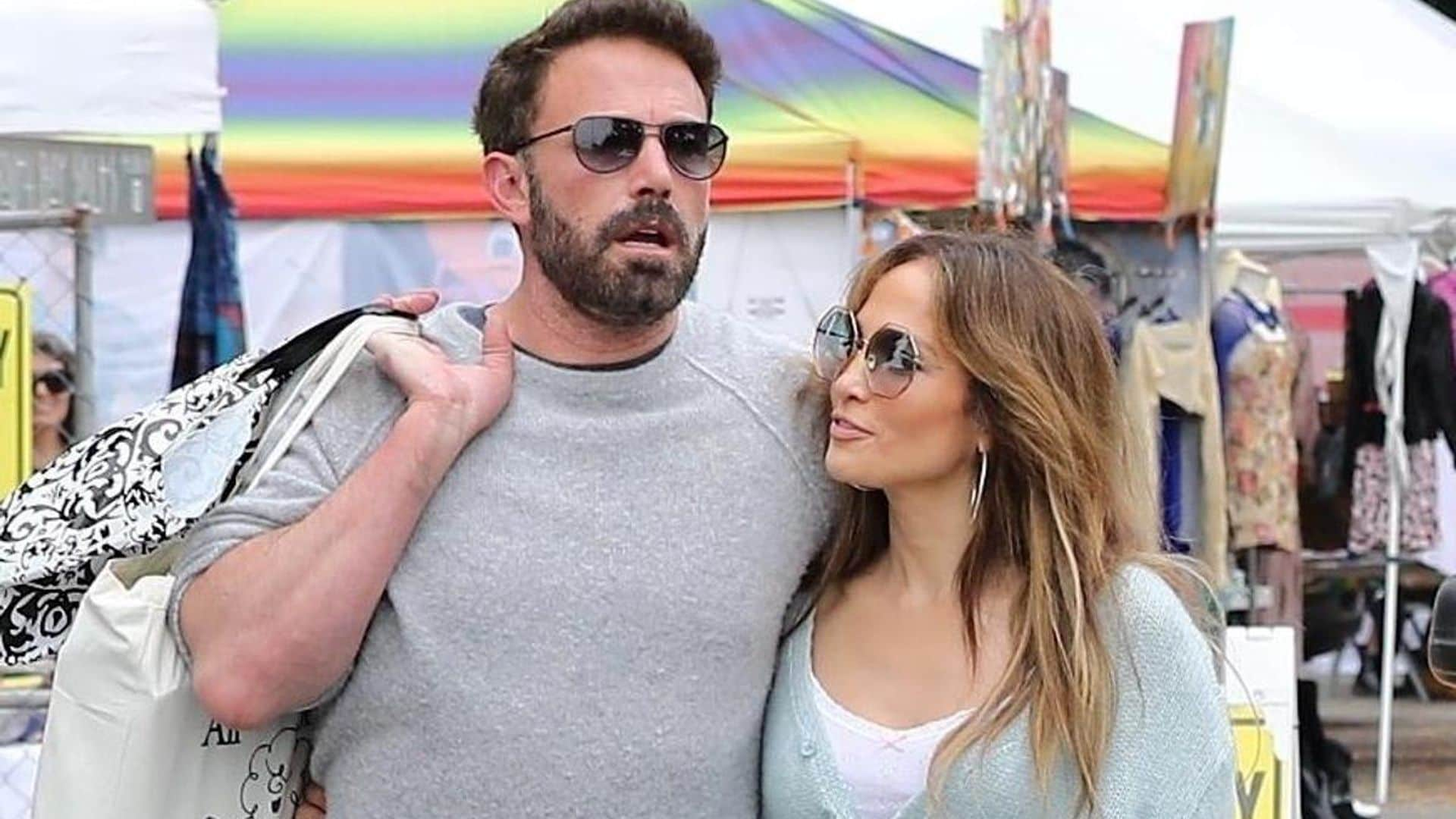 Ben Affleck and Jennifer Lopez cozy up at the flea market with Emme Muñiz