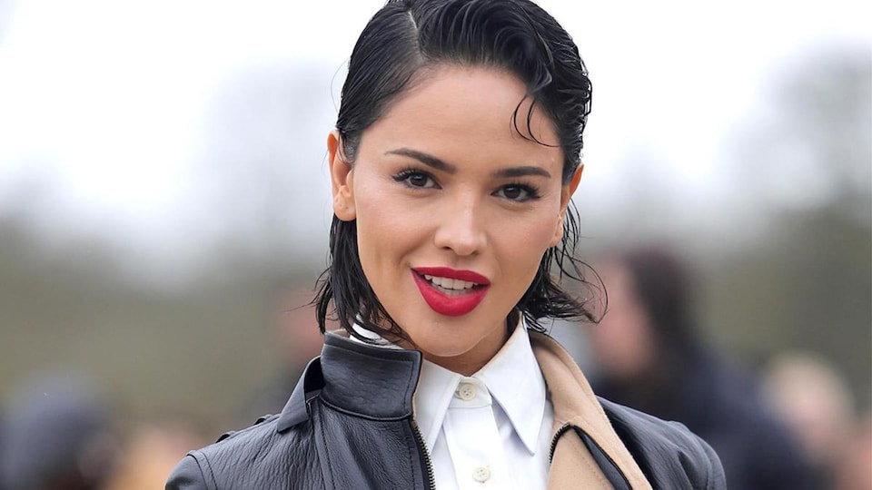 Eiza González steps out in edgy leather look and short hair in Paris