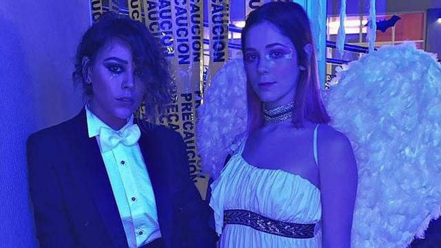 Elite Danna Paola and Georgina Amoros dressed as Euphoria characters for Halloween