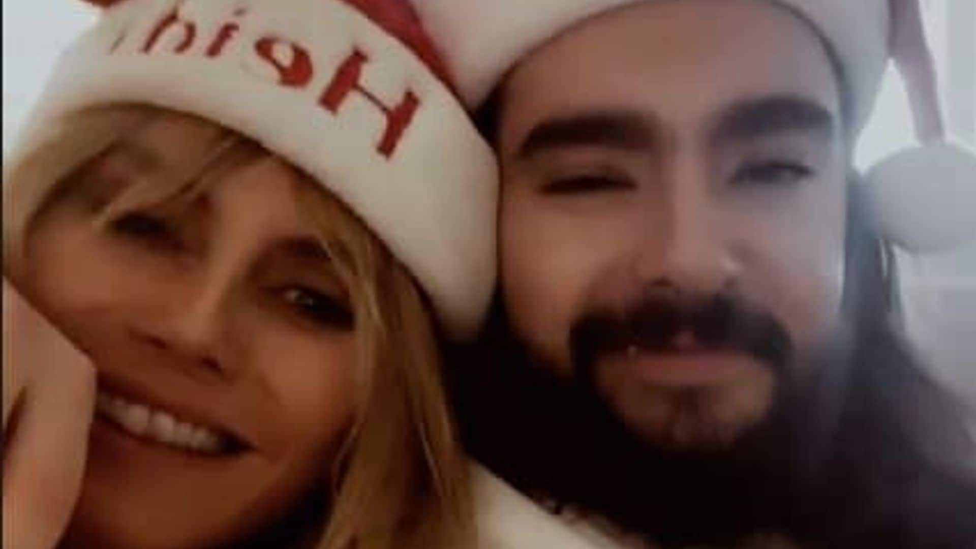 Heidi Klum is getting her Christmas cuddling done early