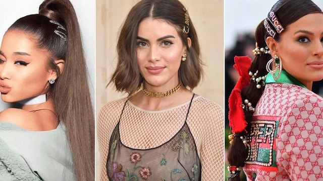 Celebrities sport hairpins and barrettes in their hairstyles