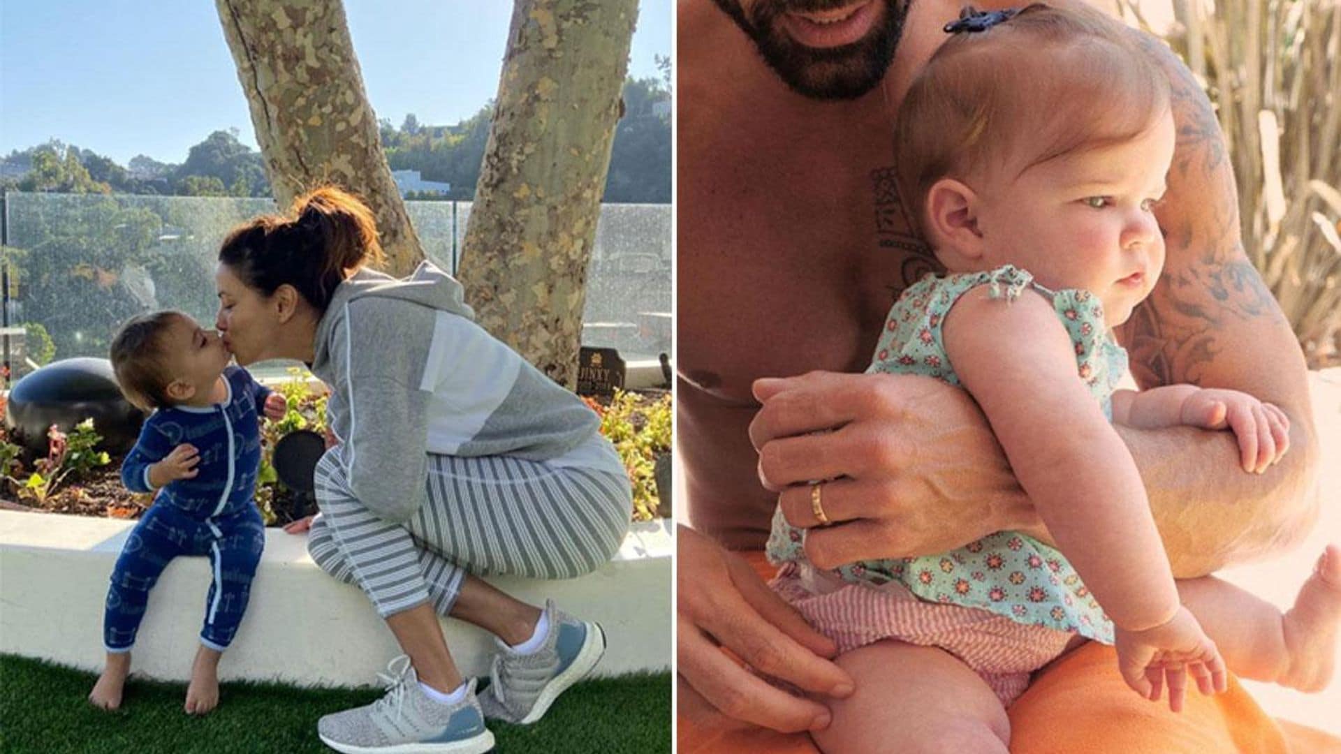 Eva Longoria and son Santiago and Ricky Martin's daughter Lucia