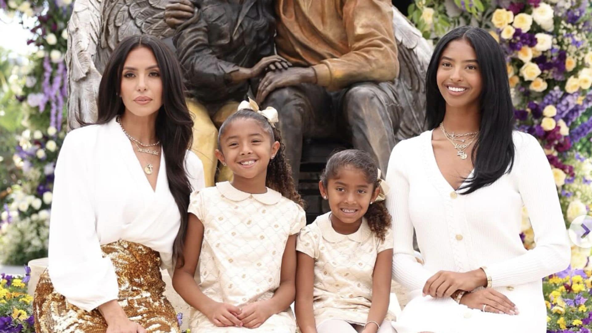 Vanessa Bryant and her daughters unveil Kobe and Gigi 'girl dad' statue