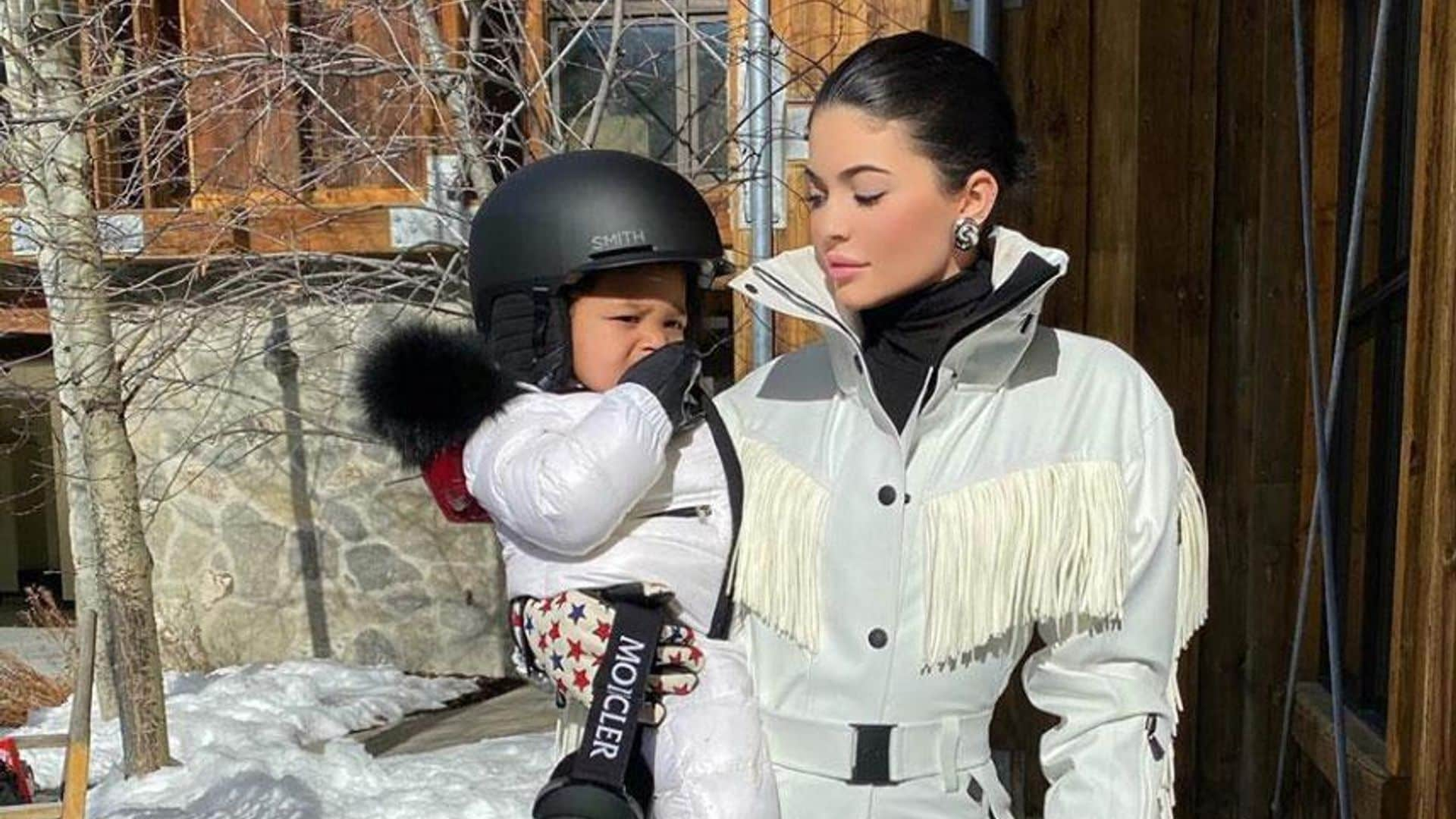 Go baby go! Kylie Jenner's one-year-old daughter Stormi is a snowboarding master