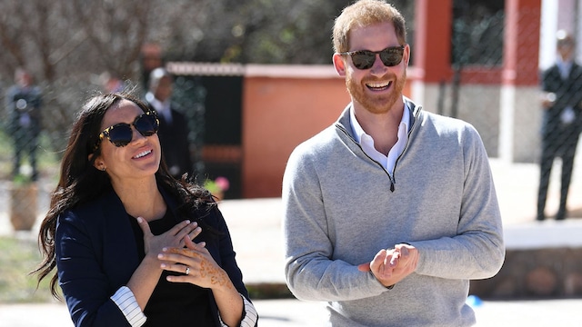 Prince Harry tells dad joke in Morocco