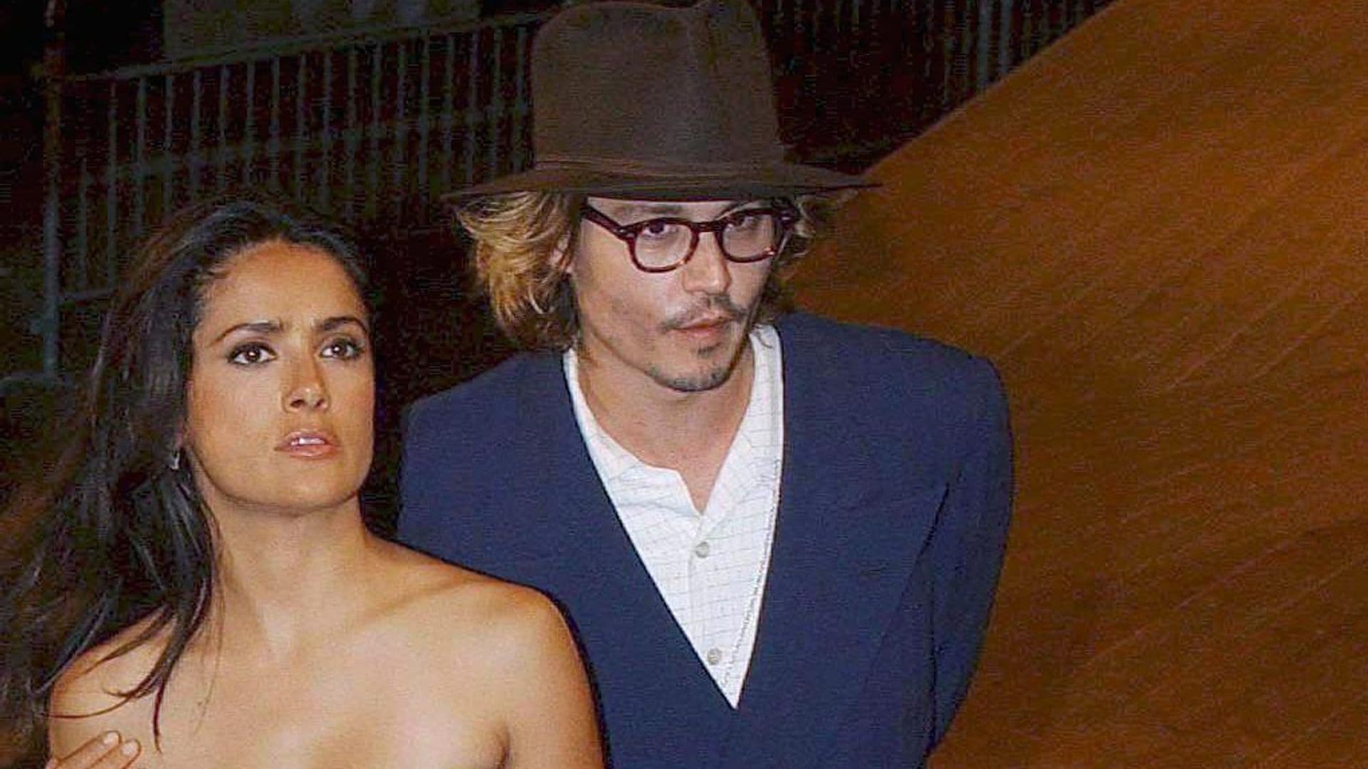 Salma Hayek is a 90s bombshell in incredible throwback photo with Johnny Depp - see it and swoon!