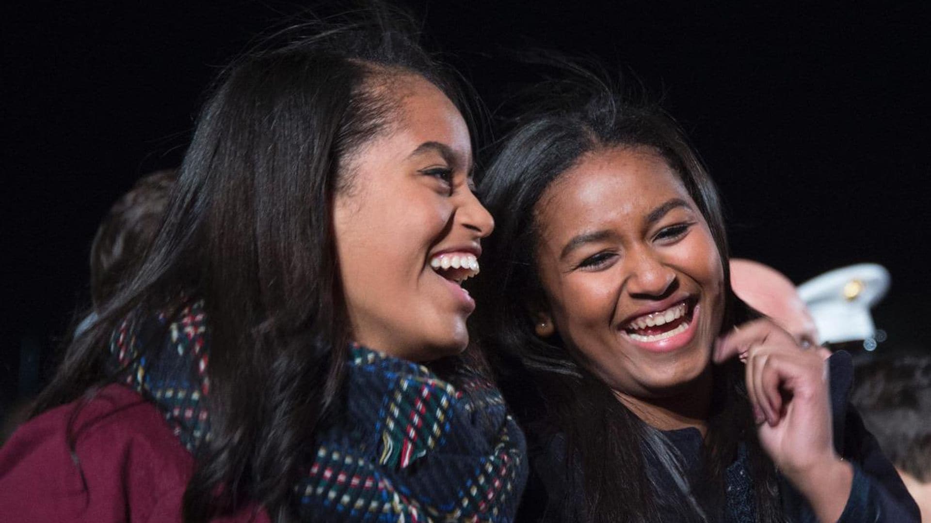 Sasha and Malia Obama show their happy dance at LAX after reuniting