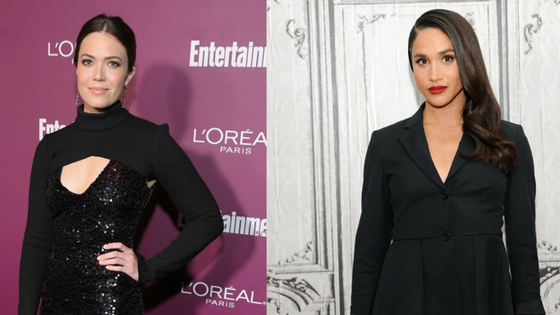 Mandy Moore and Meghan Markle have a matching moment in Carolina Herrera