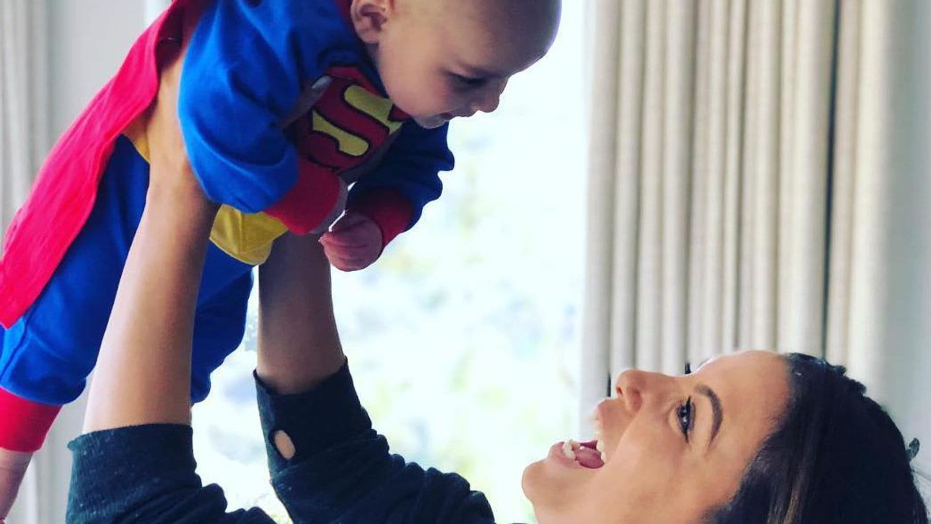 Eva Longoria and her son Santiago kick off Halloween celebrations