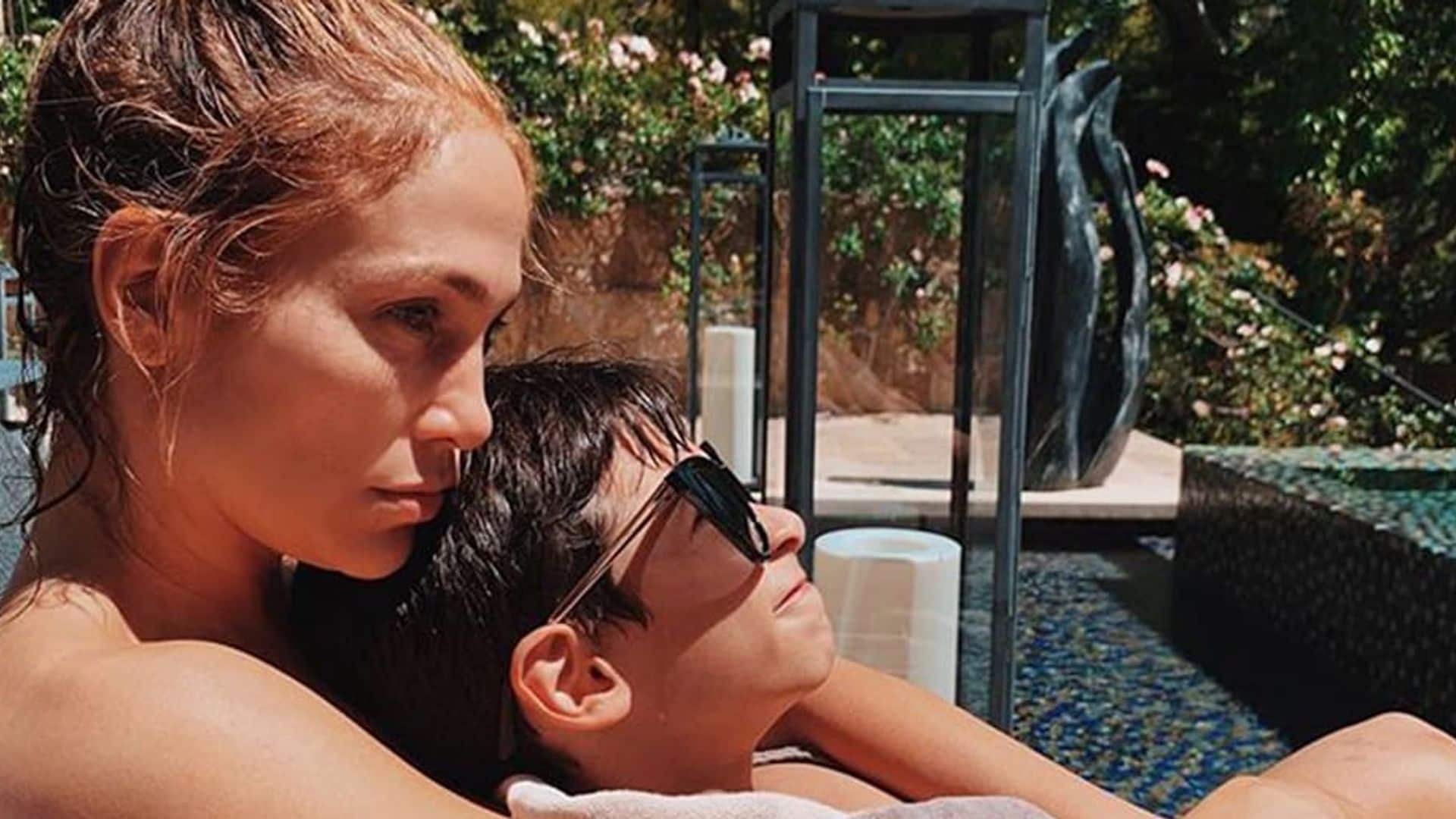 Jennifer Lopez and Max, her son