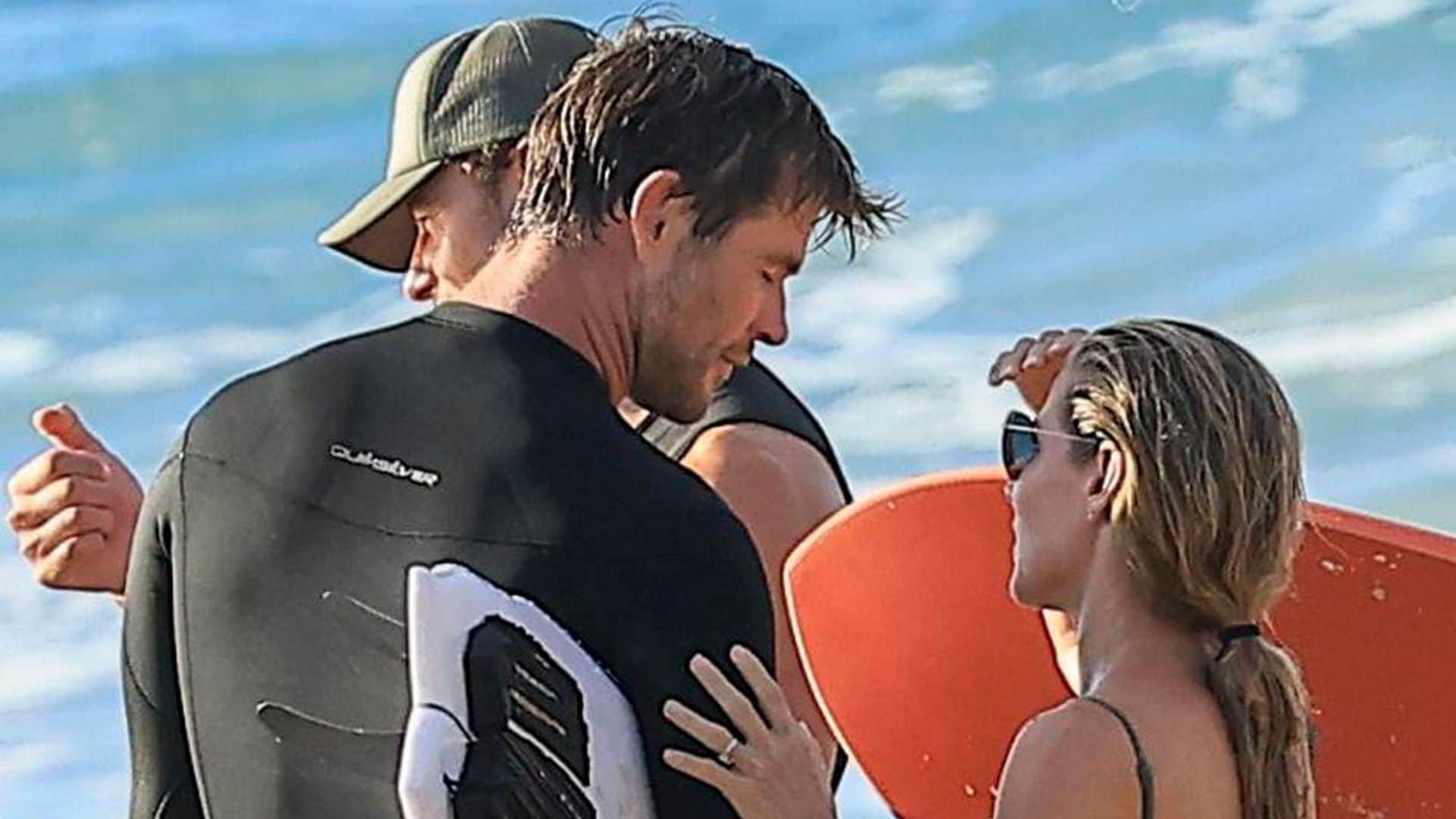 Elsa Pataky and Chris Hemsworth look gorgeous and in love while out surfing