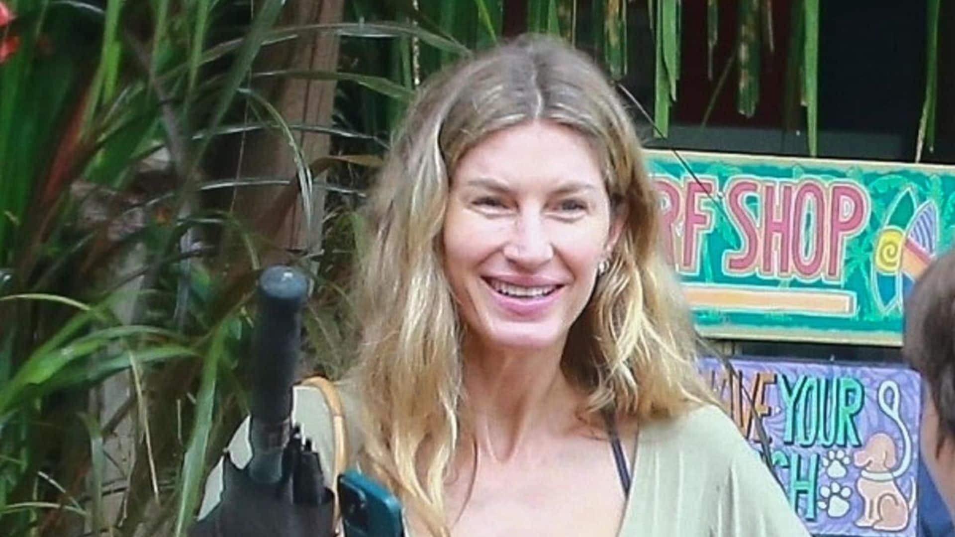 Gisele Bündchen is all smiles on her first family trip after divorcing Tom Brady