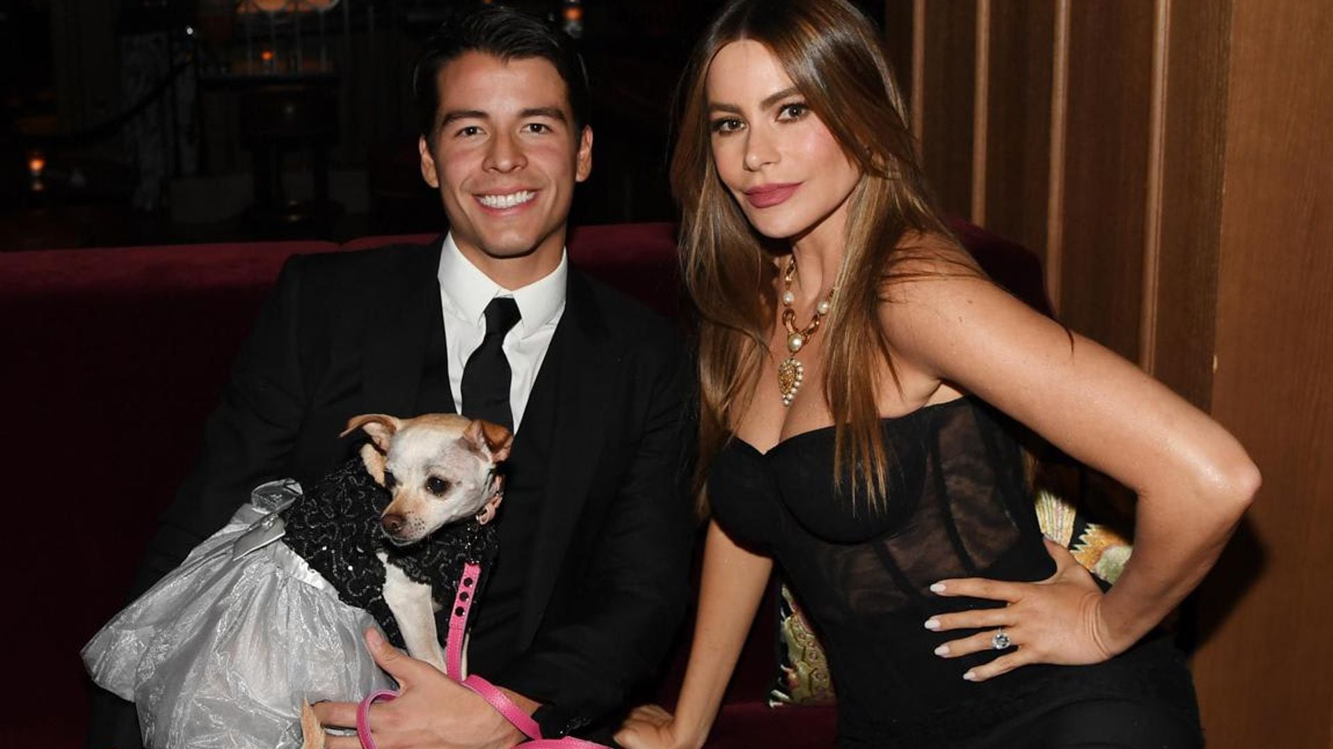 Sofia Vergara helps her son Manolo launch his line of clothes and accessories for dogs