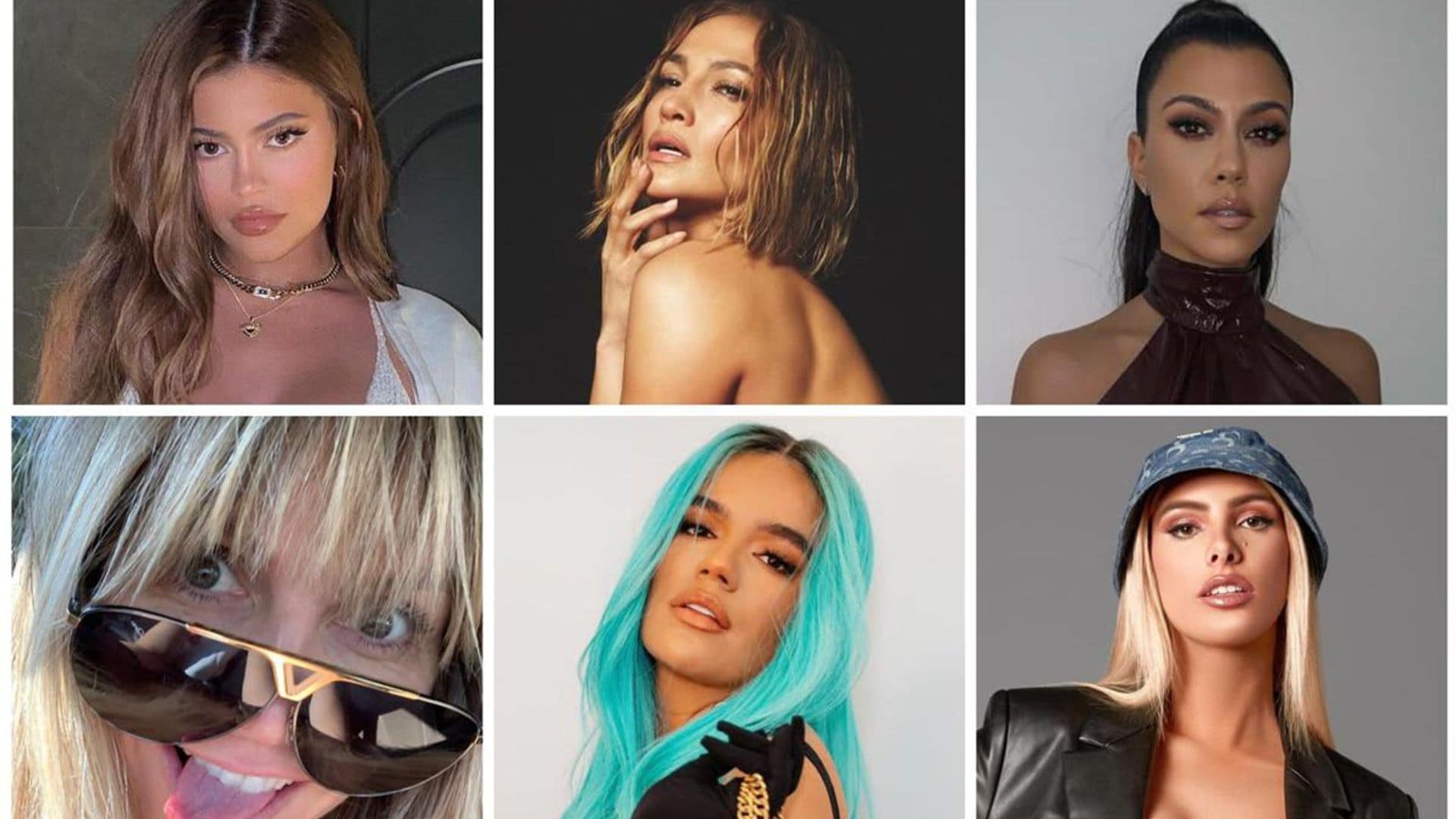 Kylie Jenner, JLo, Kourtney Kardashain, Heidi Klum, Karol G, Lele Pons