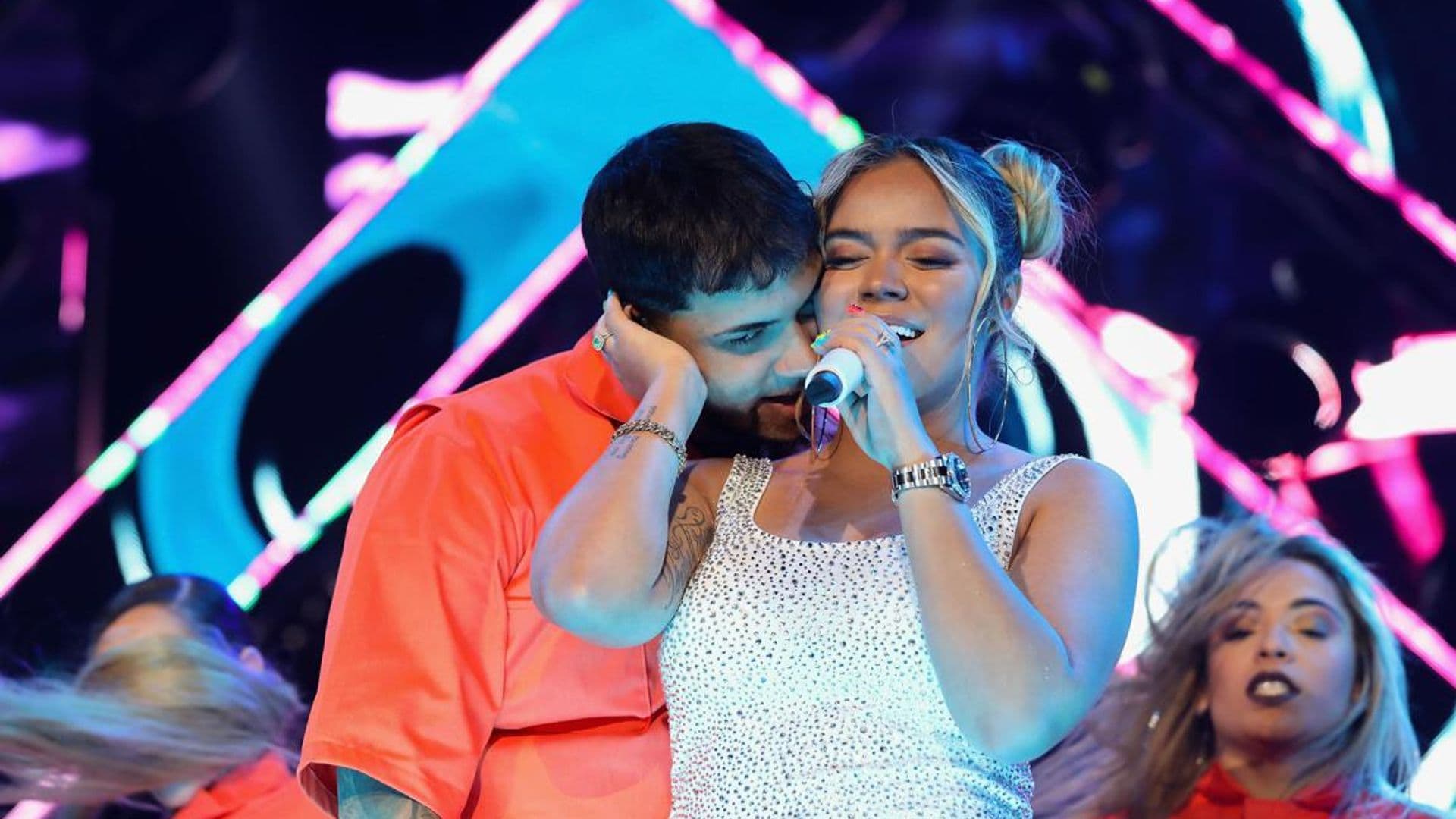 Karol G and Anuel AA look more in love than ever as they give fans a surprise