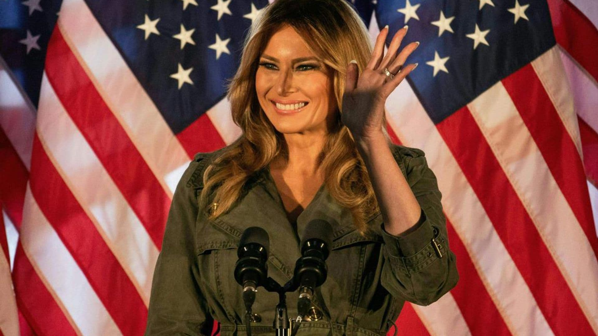 First Lady Melania Trump hits campaign trail in 250 Michael Kors coat