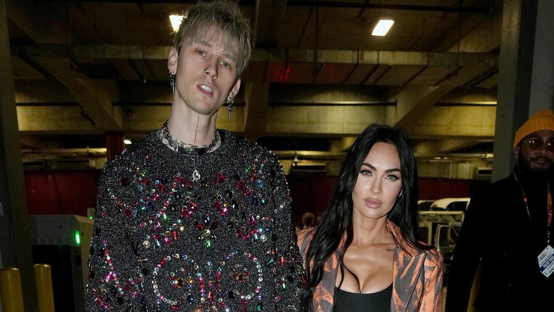 Megan Fox laughs as she is called MGK’s wife at NBA game