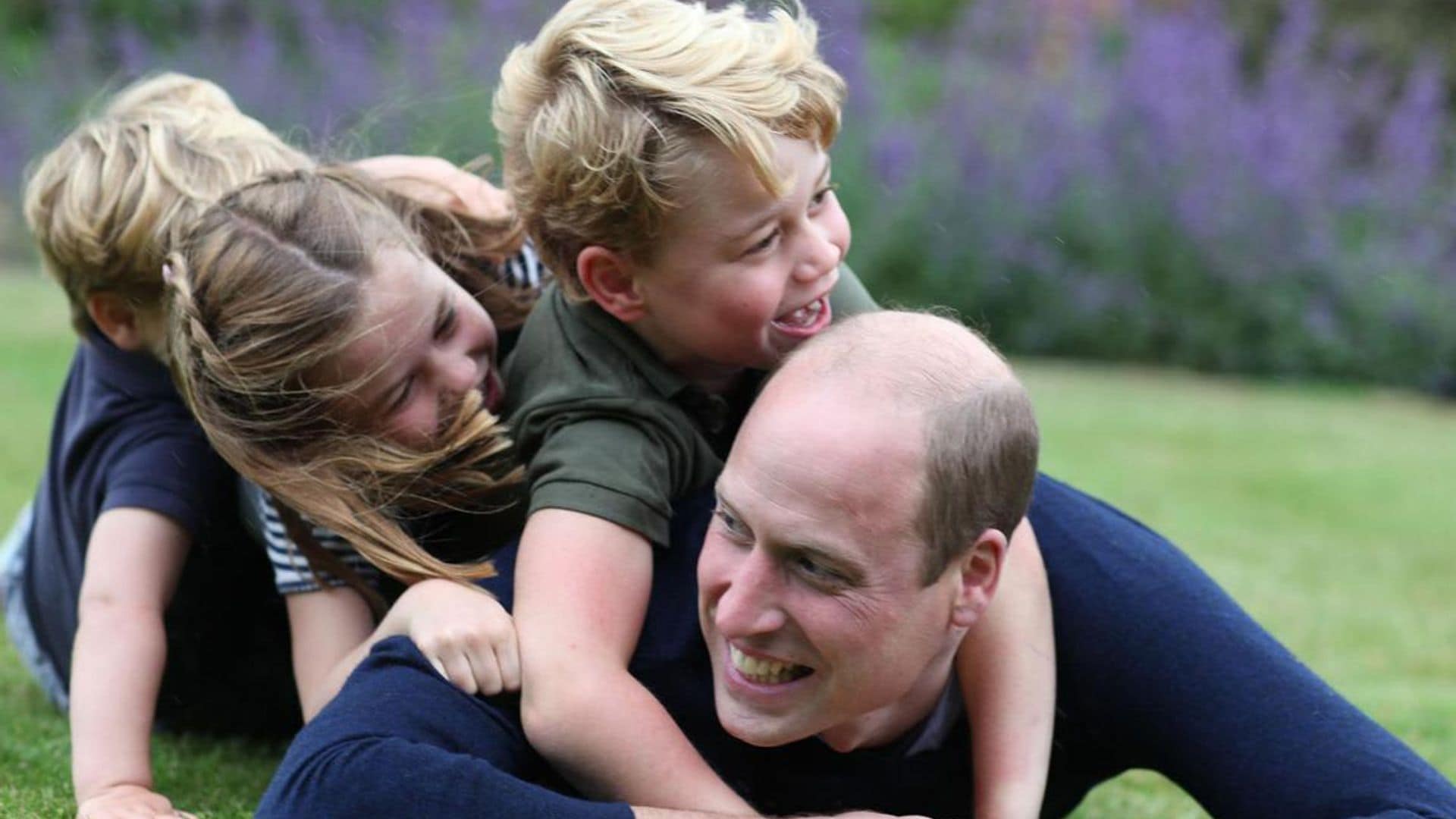 Prince George, Princess Charlotte and Prince Louis tackle Prince William for Father’s Day