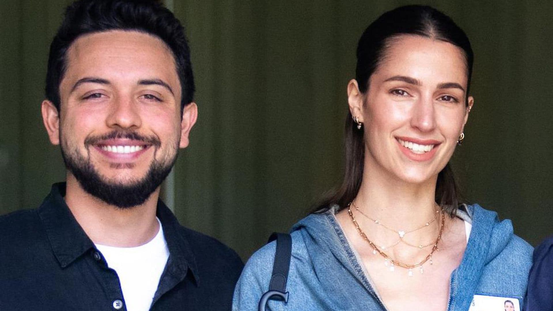 Princess Rajwa and Crown Prince Hussein make surprise appearance at basketball game—wearing matching shirts!