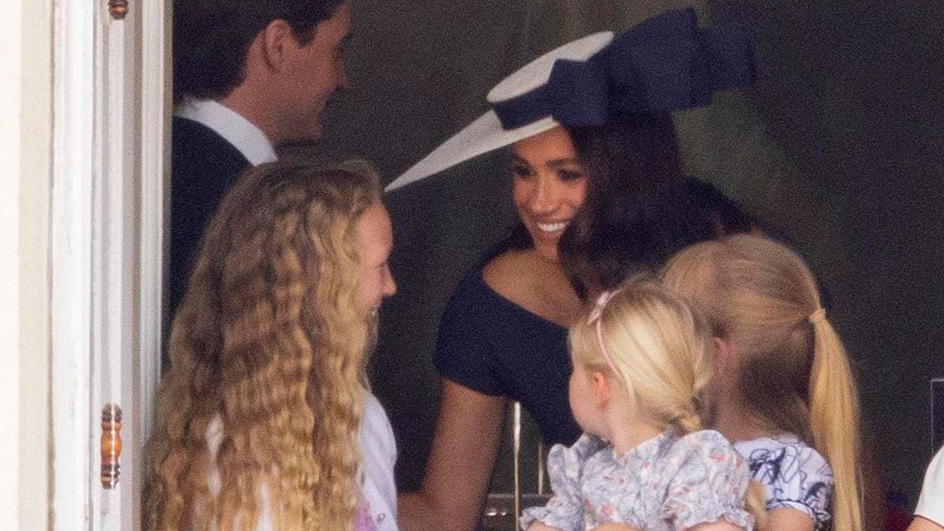 Meghan Markle and Prince Harry are all smiles at Queen Elizabeth’s birthday parade