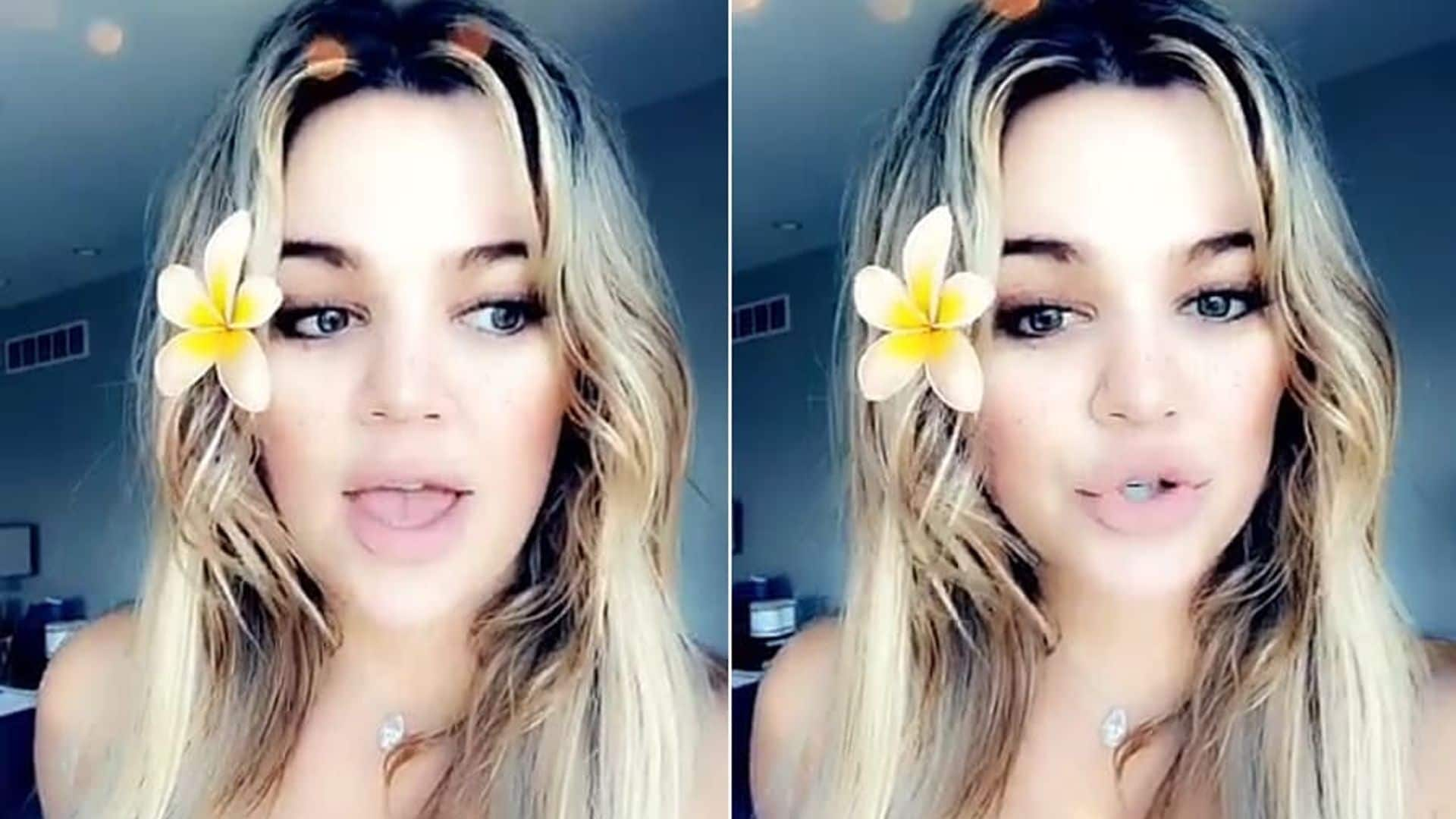 Khloé Kardashian shares a first glimpse of one-month-old daughter True