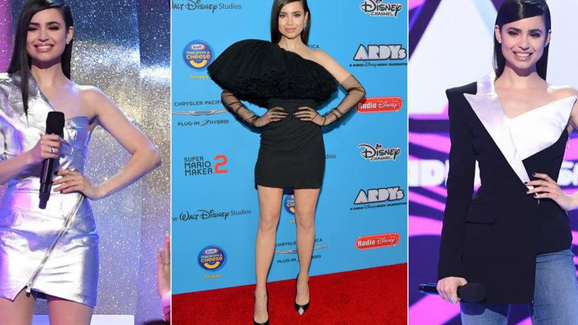 Sofia Carson proves she's all for asymmetrical necklines