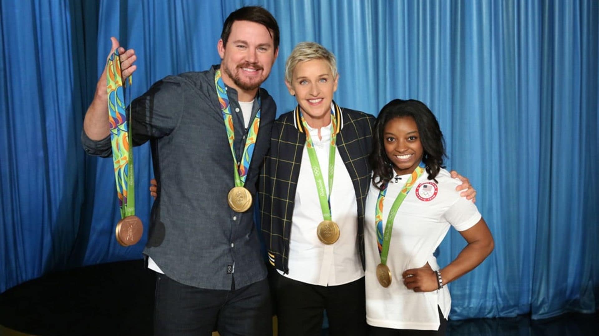 Channing fangirled over the Olympic champ during the season 14 premiere of <i>The Ellen DeGeneres Show</i>.
<br>
Photo: Michael Rozman/Warner Bros