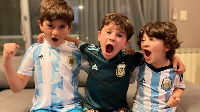 Lionel Messi y sus hijos