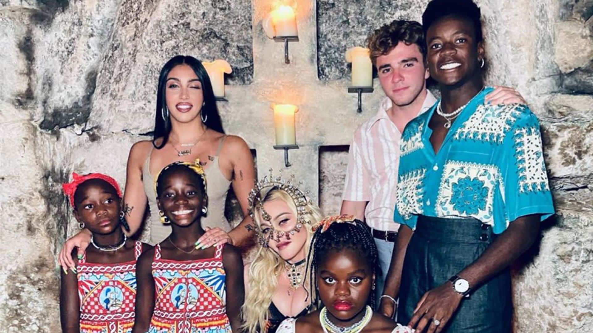 Madonna takes rare pic with all six kids for her 63rd birthday