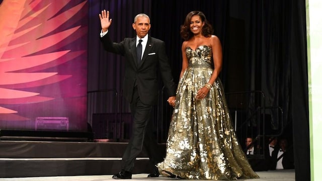 September 17: President Barack Obama and Michelle Obama made their entrance hand-in-hand at the Phoenix Awards Dinner at Walter E. Washington Convention Center in Washington, D.C.
Photo by Earl Gibson III/Getty Images