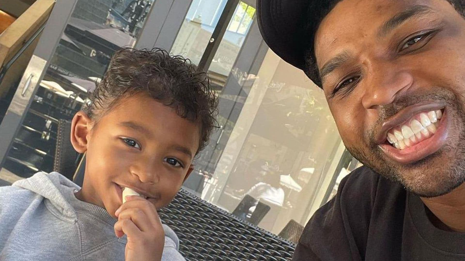 Tristan Thompson takes his firstborn son to his first day of school