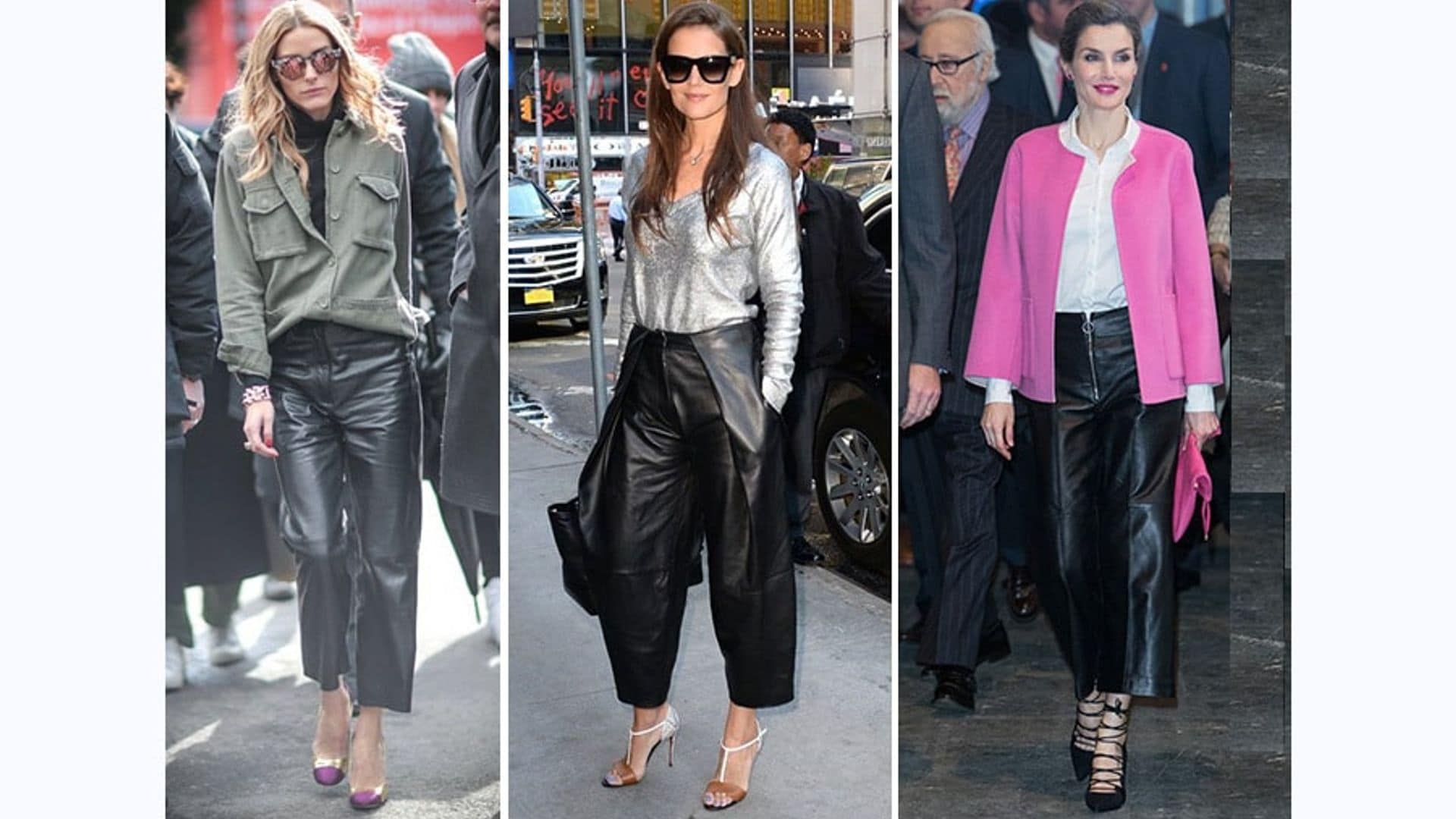 Get the look: Queen Letizia and Olivia Palermo's cropped leather pants