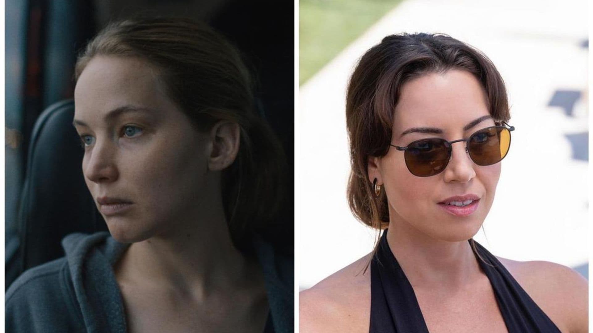 Jennifer Lawrence in Causeway/ Aubrey Plaza in The White Lotus