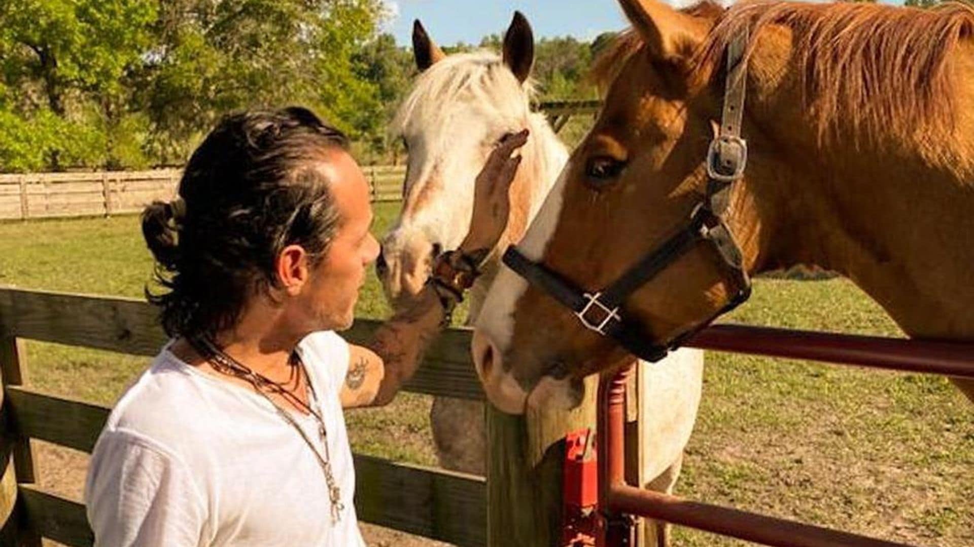 Marc Anthony’s quarantine activities include a motorbike and this epic view