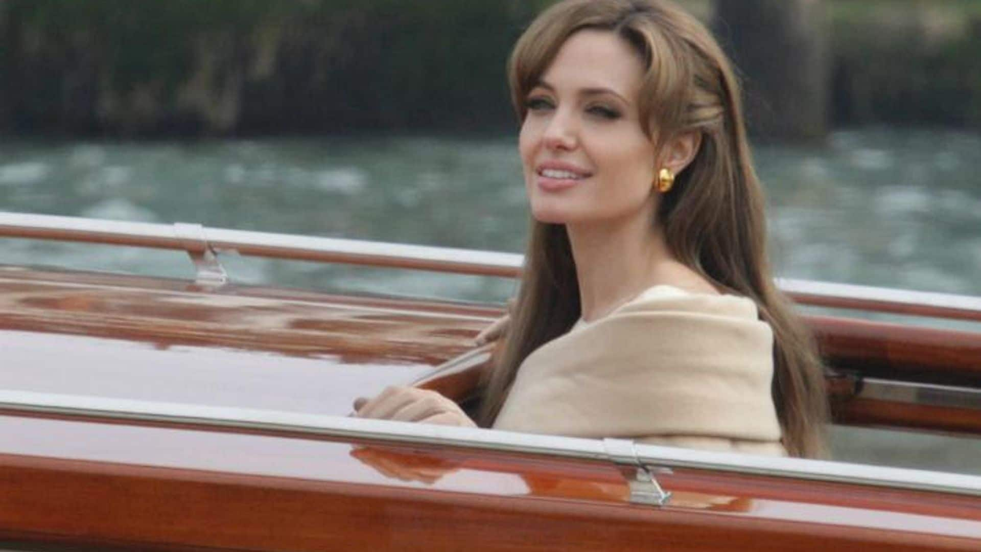 Angelina Jolie on a yacht/ boat