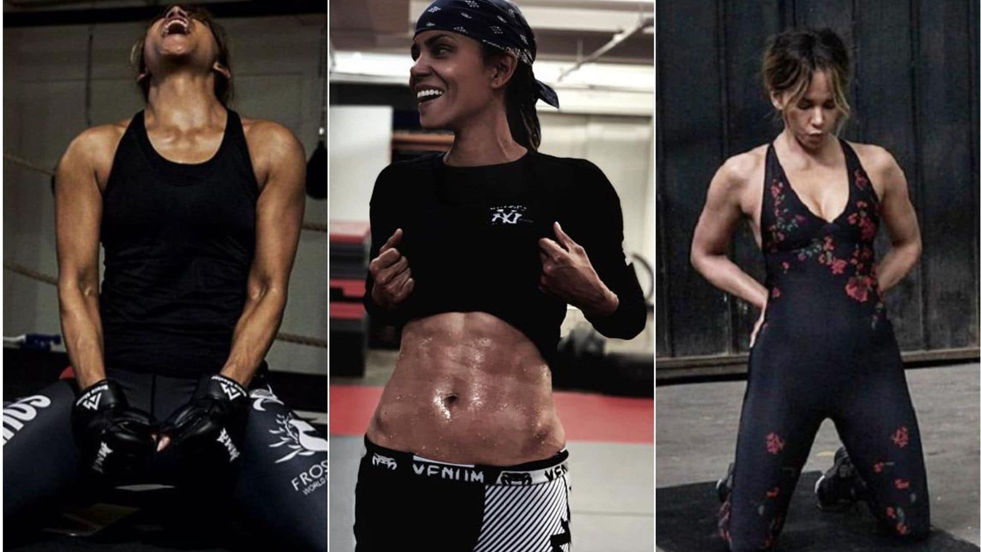 Halle Berry fitness collage