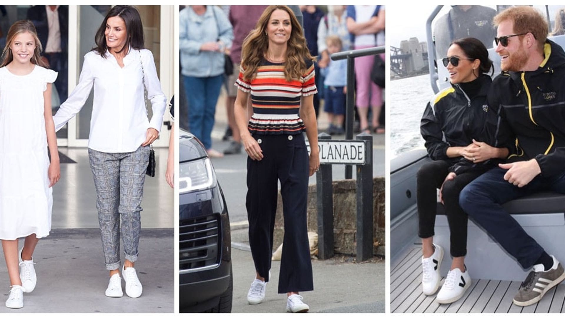 From Meghan Markle to Queen Letizia, check out the royals rocking the white sneaker trend