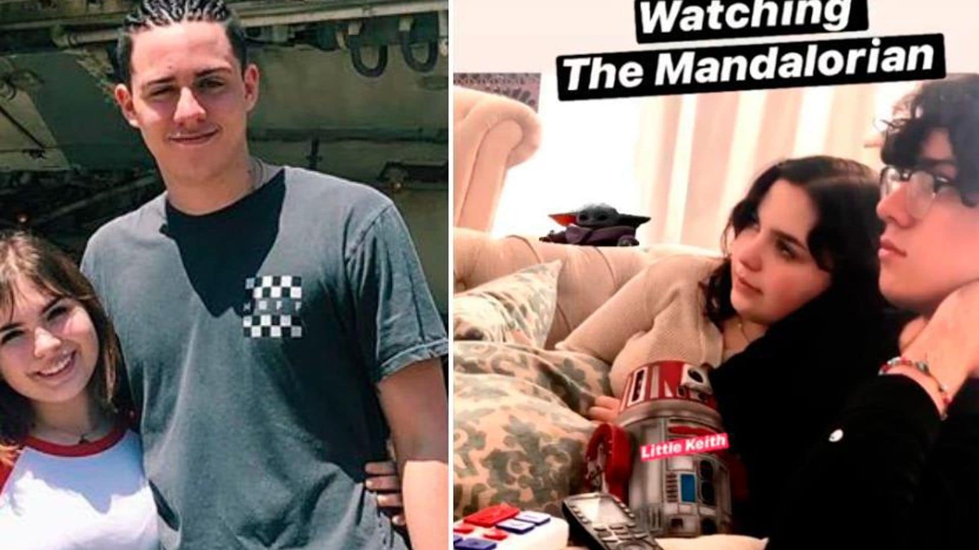 Marc Anthony's son Cristian and his girlfriend snuggle up during ultimate sofa date