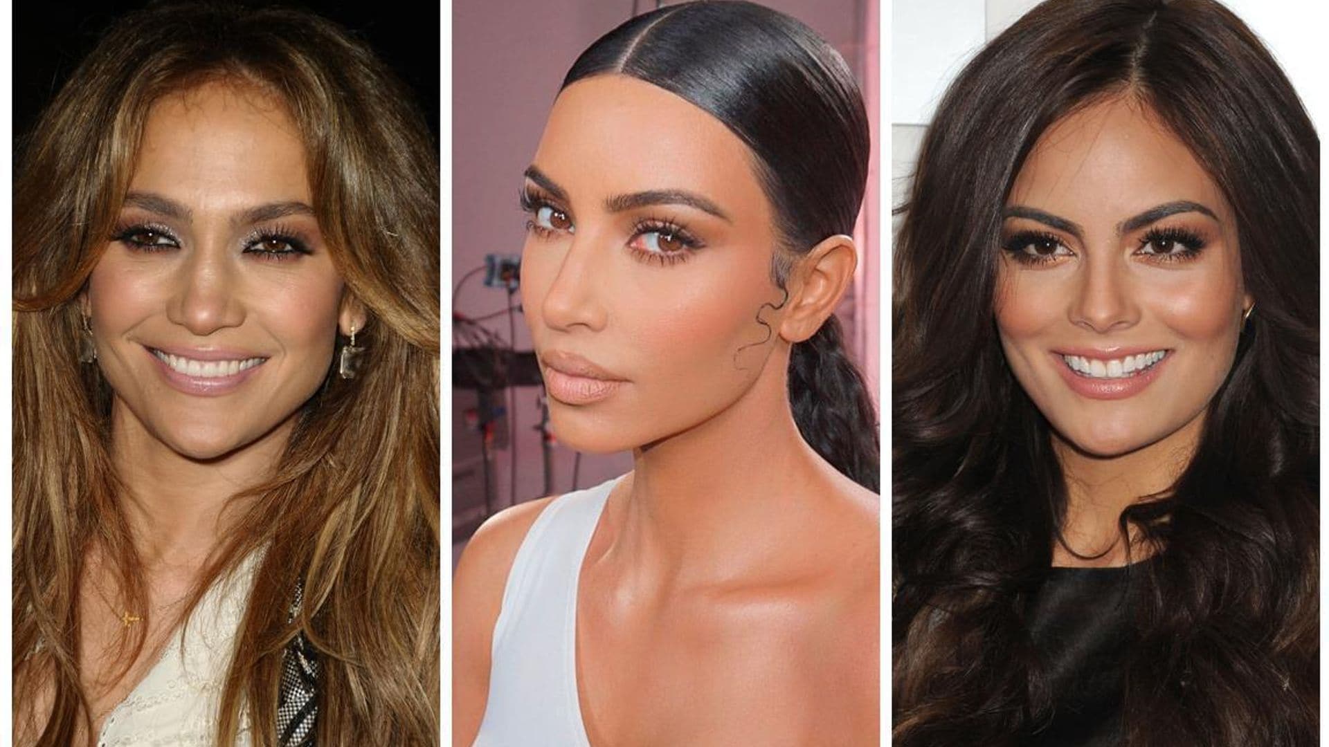Jennifer Lopez, Kim Kardashian y Ximena Navarrete con fake lashes