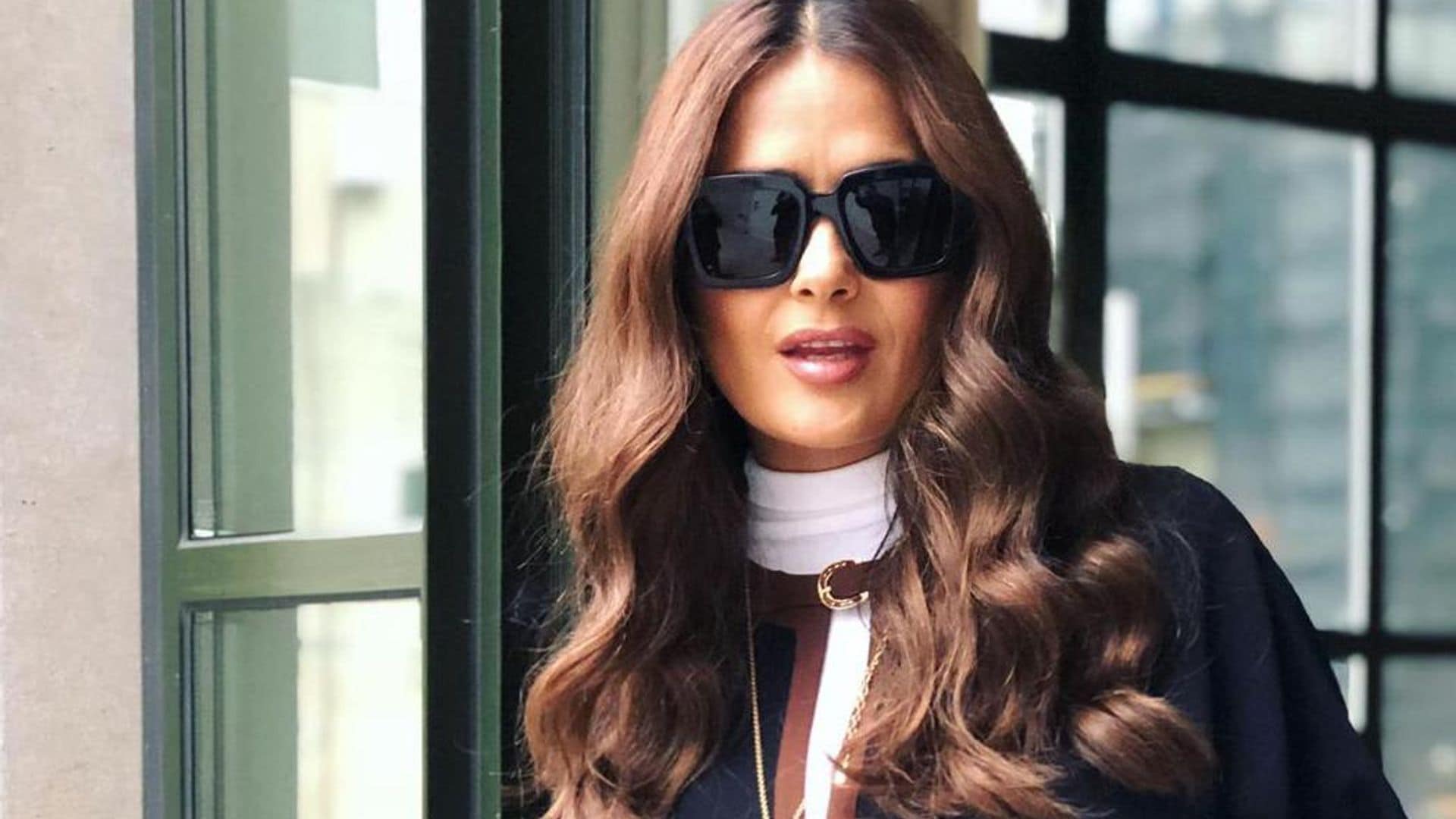 Salma Hayek takes NYC by storm with boss style and beyond powerful accessory