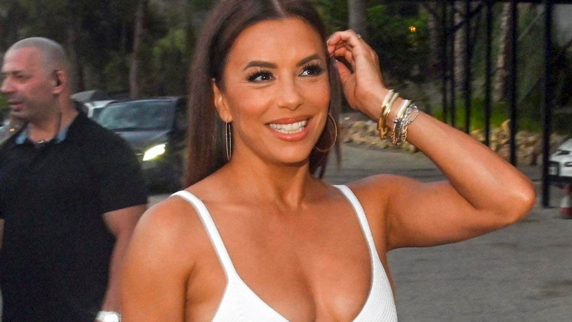 Eva Longoria turns up the heat in Spain with tiny bikini after going for a swim