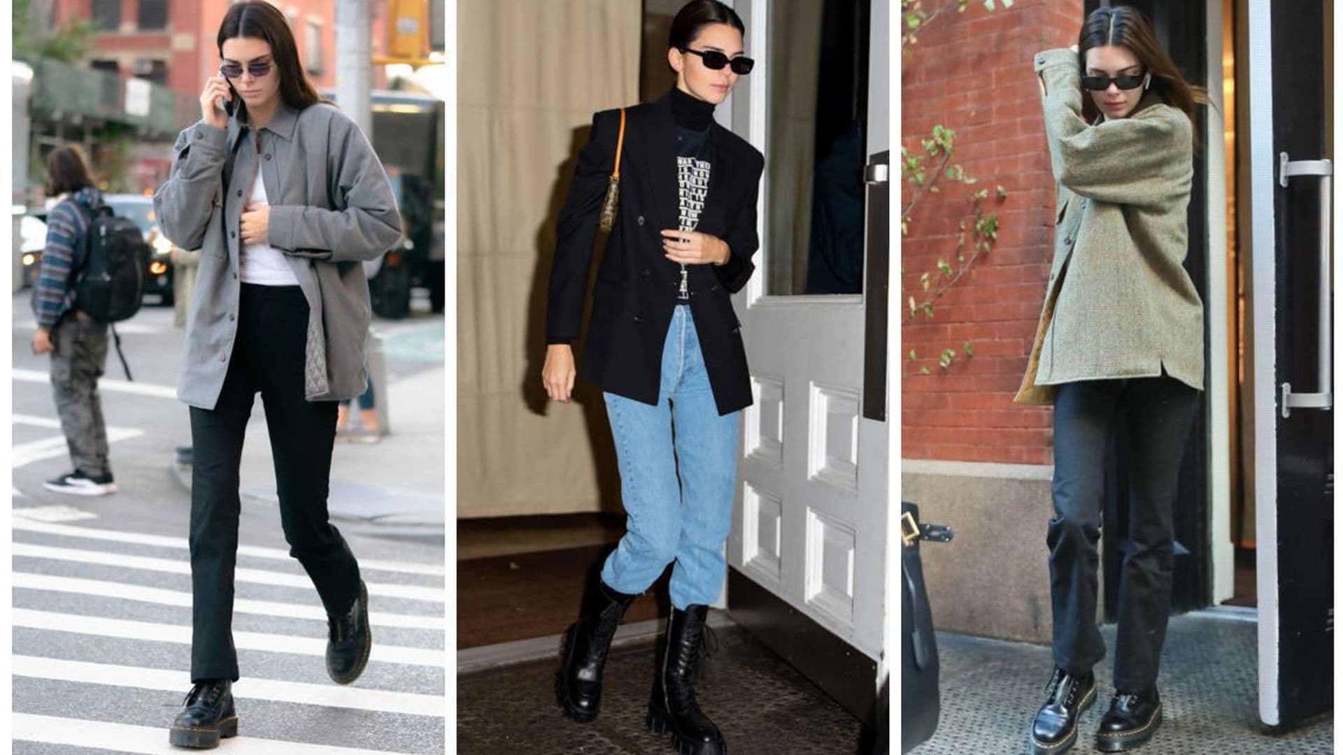 Kendall Jenner shows how to wear the combat boot trend in three different ways