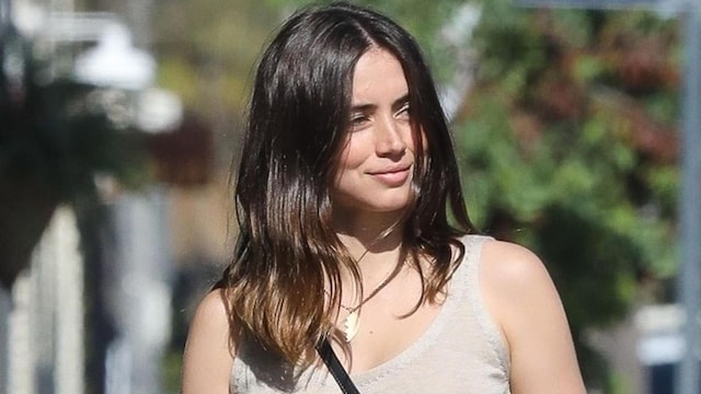 Ana de Armas walking her dog