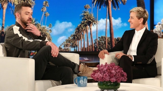 Audience members at <i>The Ellen DeGeneres Show</i> got the surprise of a lifetime while Justin Timberlake sat down with the funny host for an exclusive hour-long interview.
Photo: Michael Rozman/Warner Bros.