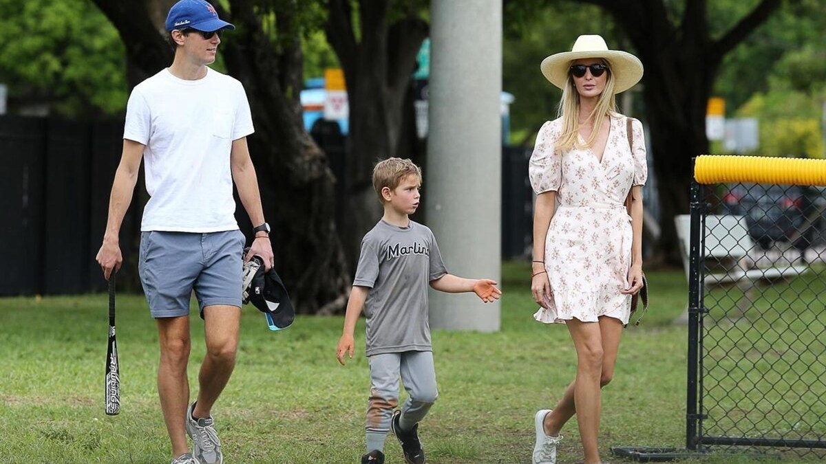 Ivanka Trump & Jared Kushner take their son to play baseball