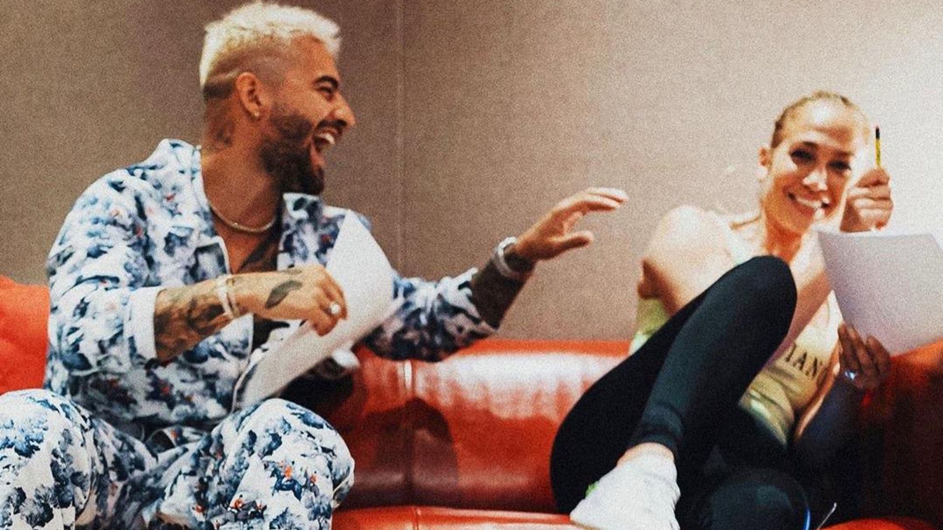 JLo and Maluma joke around in the studio and tease major news